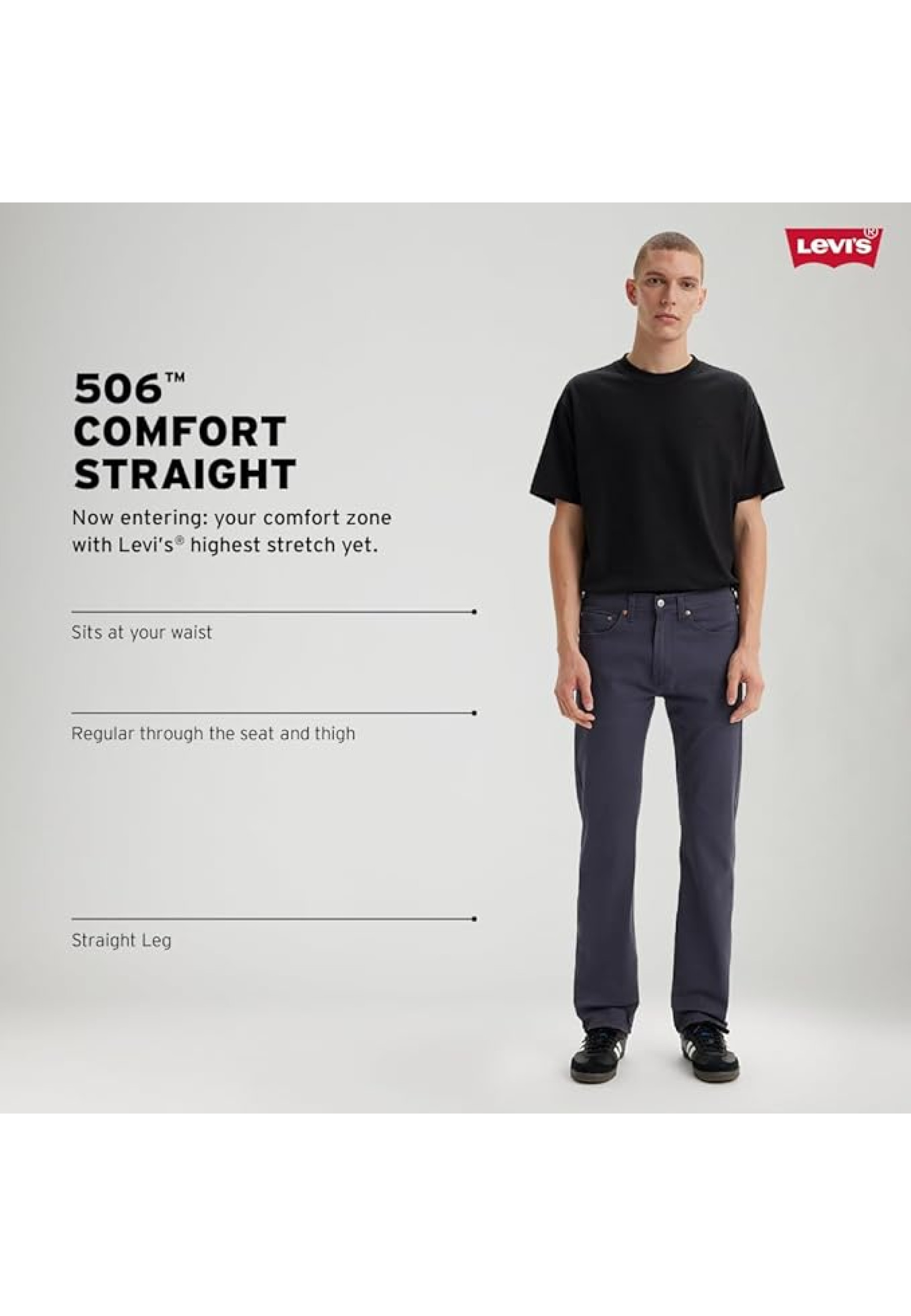 Outfit with Levi's 506 Comfort Straight Dark Wash Jeans and Shoes 2025
