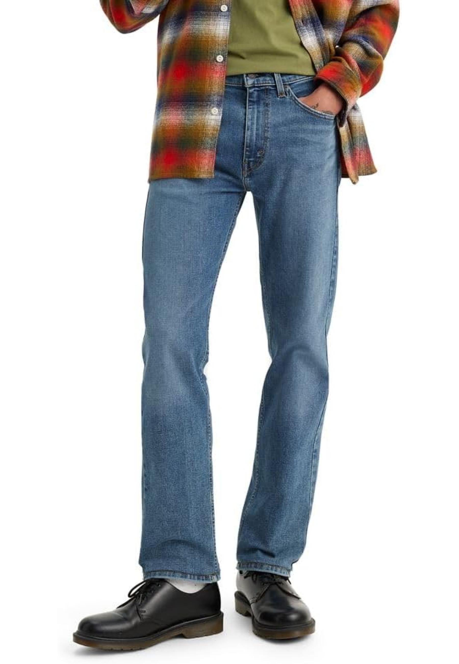 Outfit with Levi's 506 Comfort Straight Dark Wash Jeans and Shoes 2025