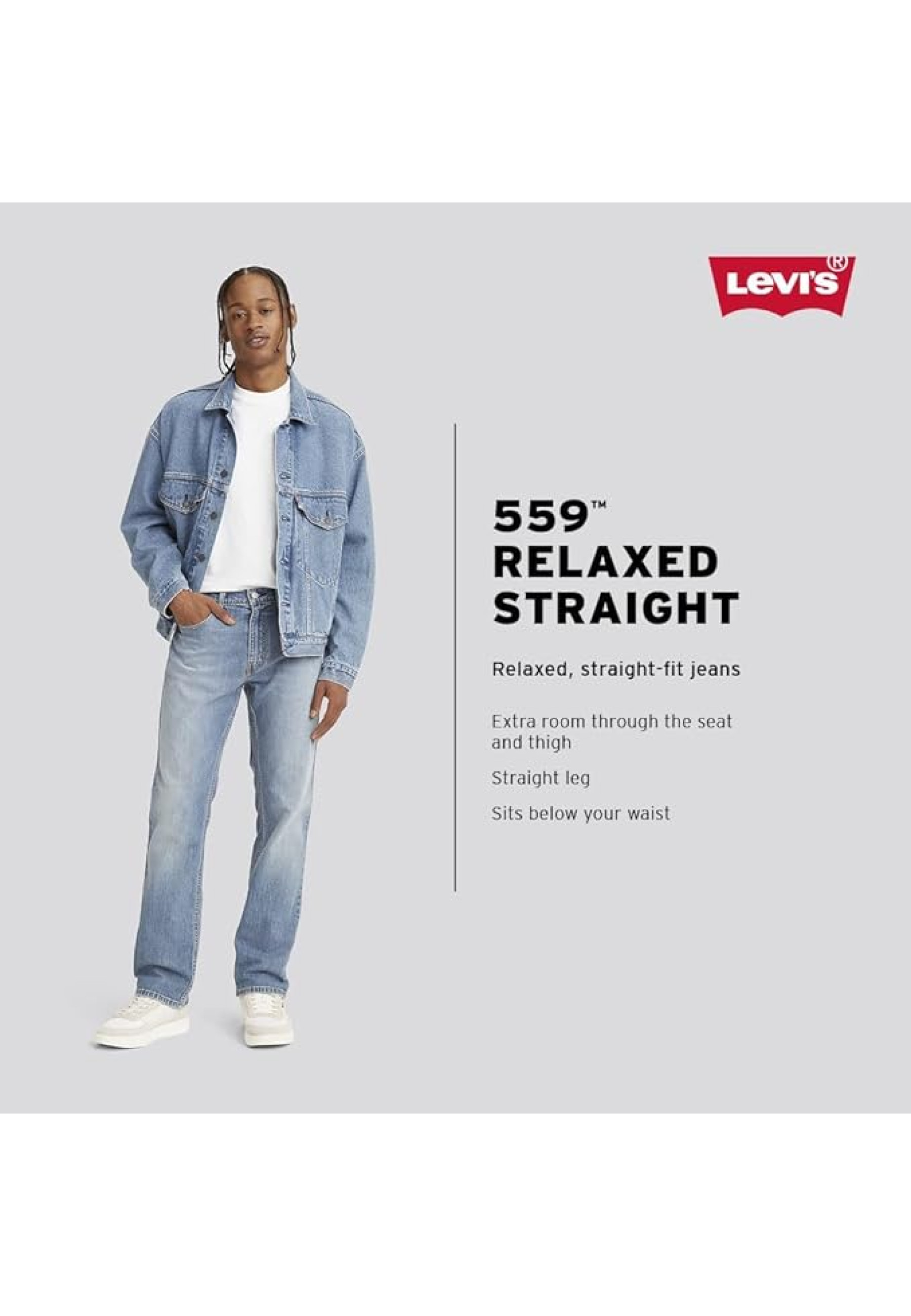 Образ з джинсами Levi's 559 Relaxed Straight Fit Mystery Man та Merrell кросівками 2026