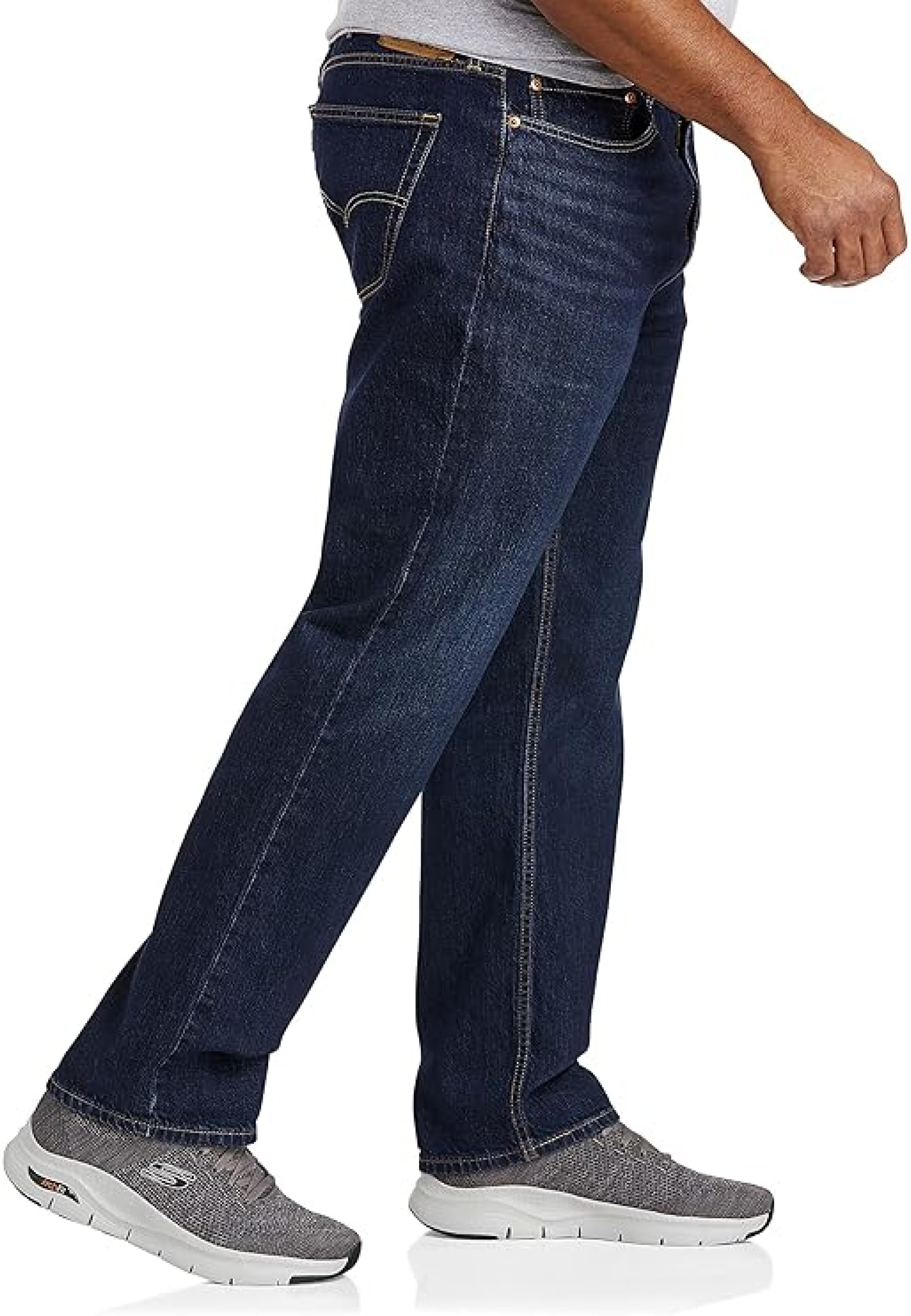 Чоловічі джинси Levi's 559 Nail Loop Knot темно-синього кольору на моделі