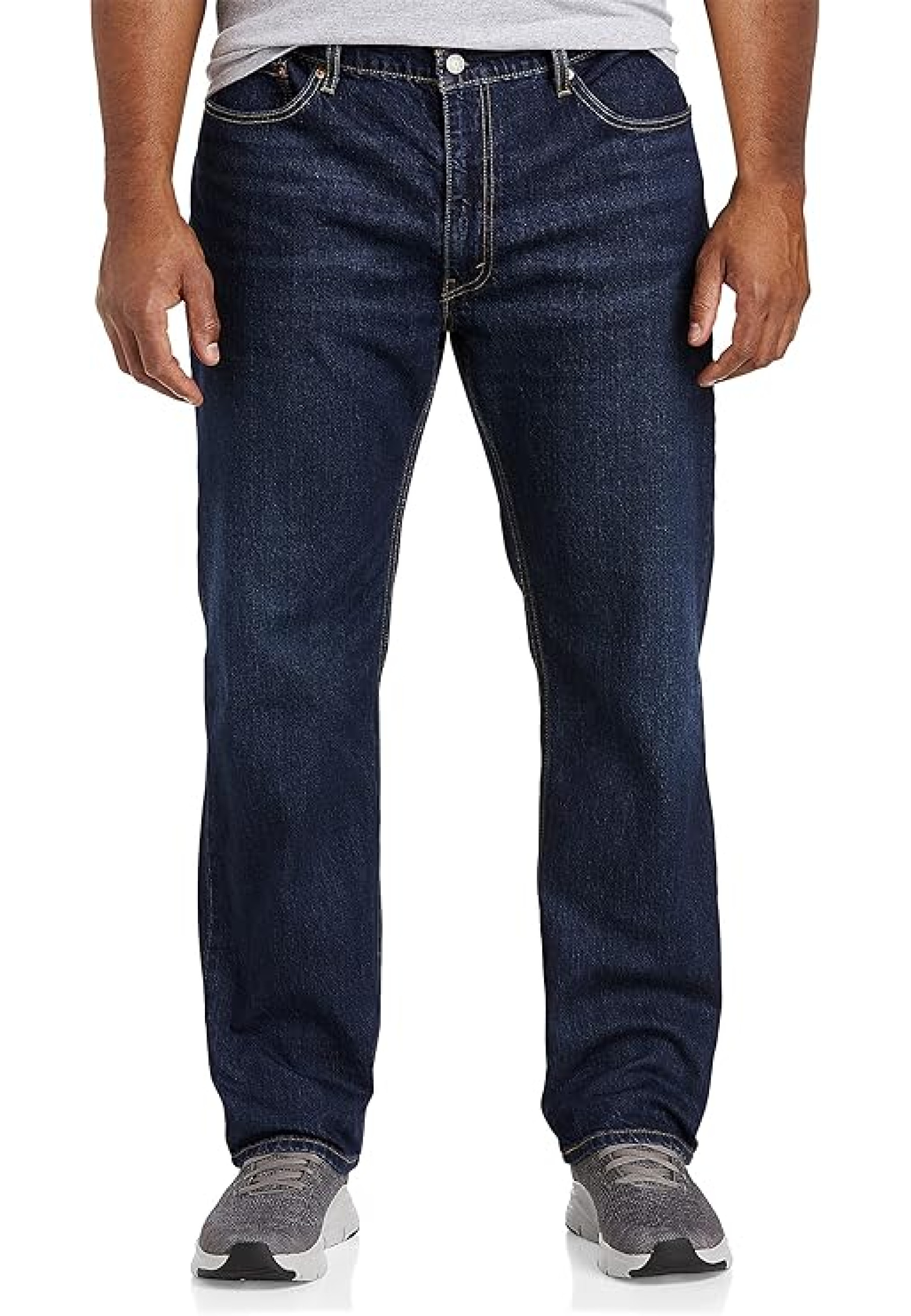 Чоловічі джинси Levi's 559 Nail Loop Knot темно-синього кольору на моделі