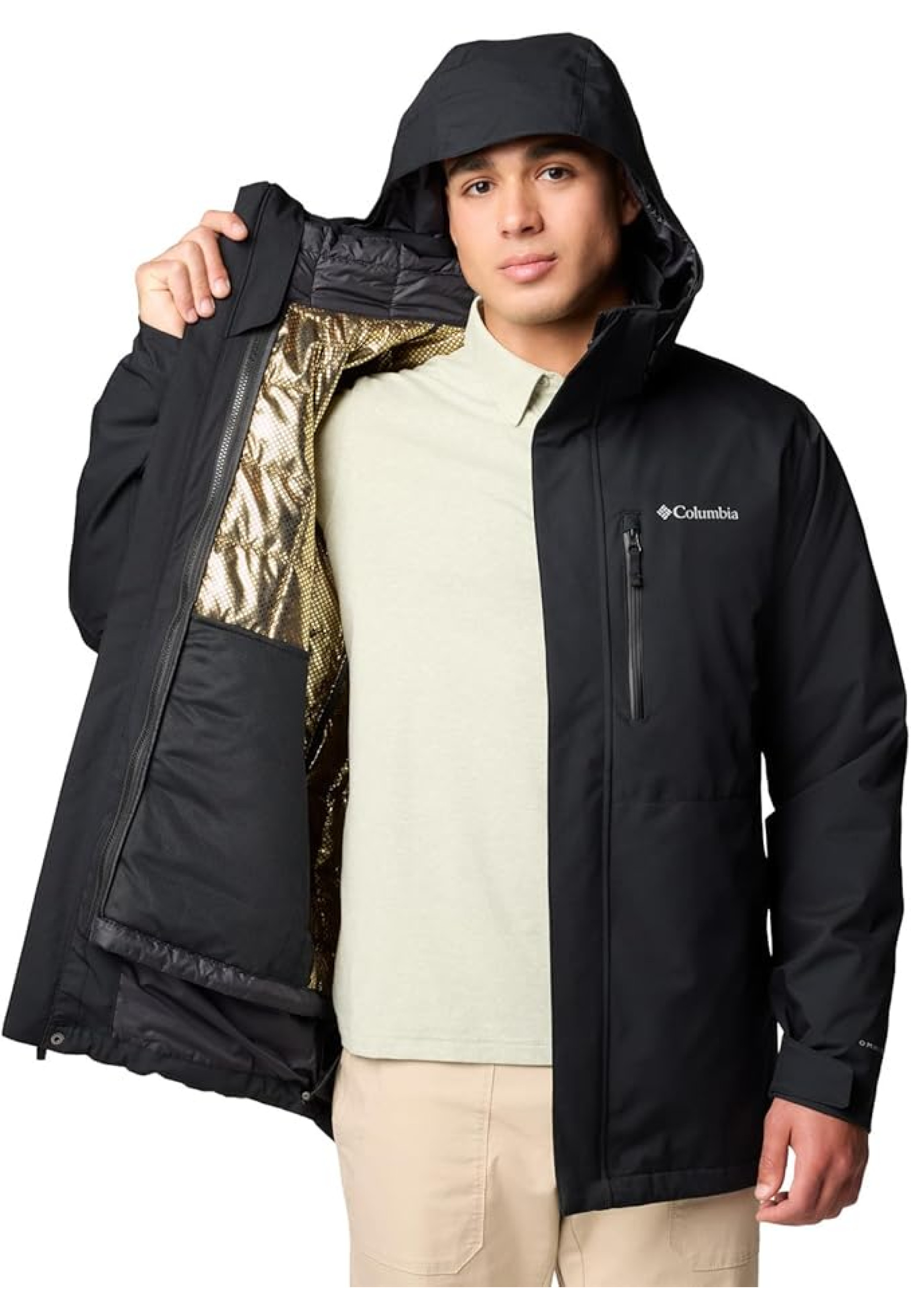 Outfit with Columbia Abiqua Falls Interchange 3-in-1 Jacket Black and jeans for active 2026 style