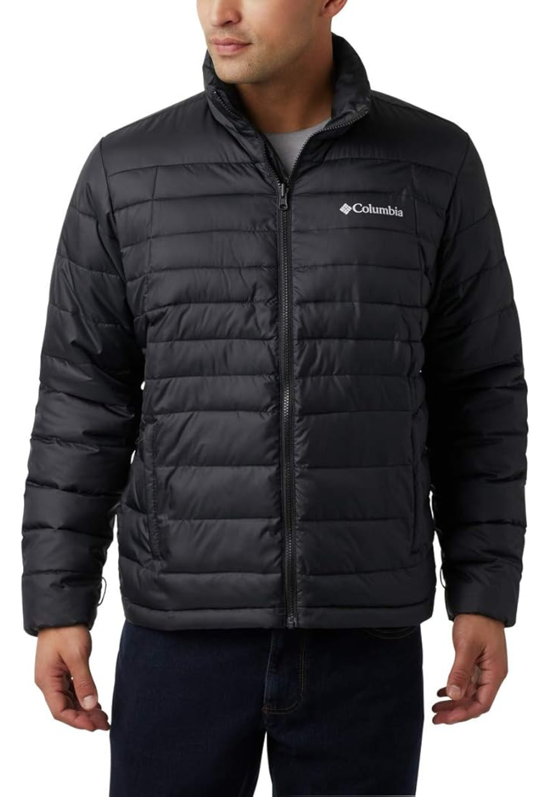 Образ с курткой Columbia Cloverdale Interchange Black и джинсами для активного отдыха 2025