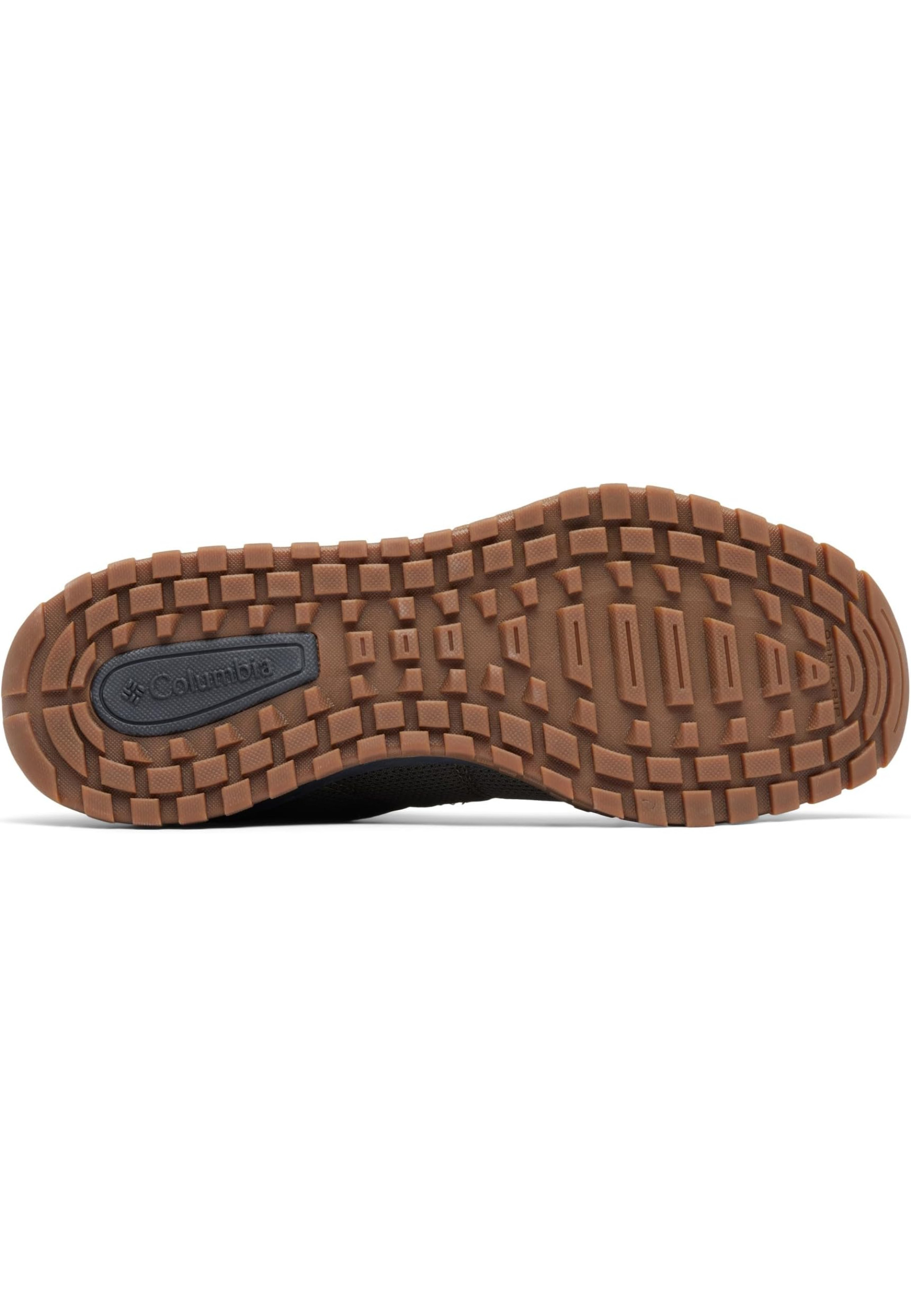 Columbia Men's Fairbanks Low Deep Olive/Desert Sun in outdoor and urban setting
