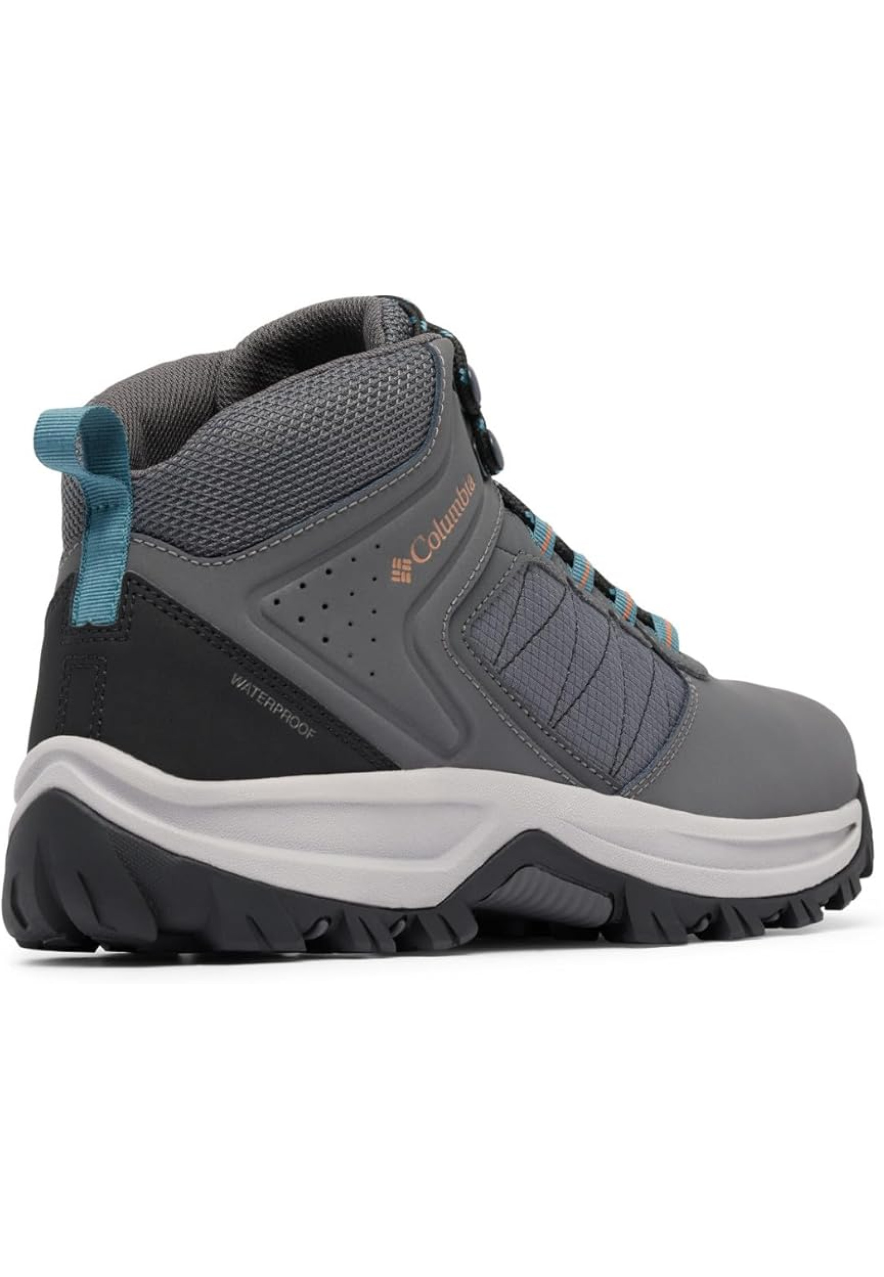 Образ з трекінговими черевиками Columbia Transverse Waterproof Dark Grey/Cloudburst та джинсами 2025