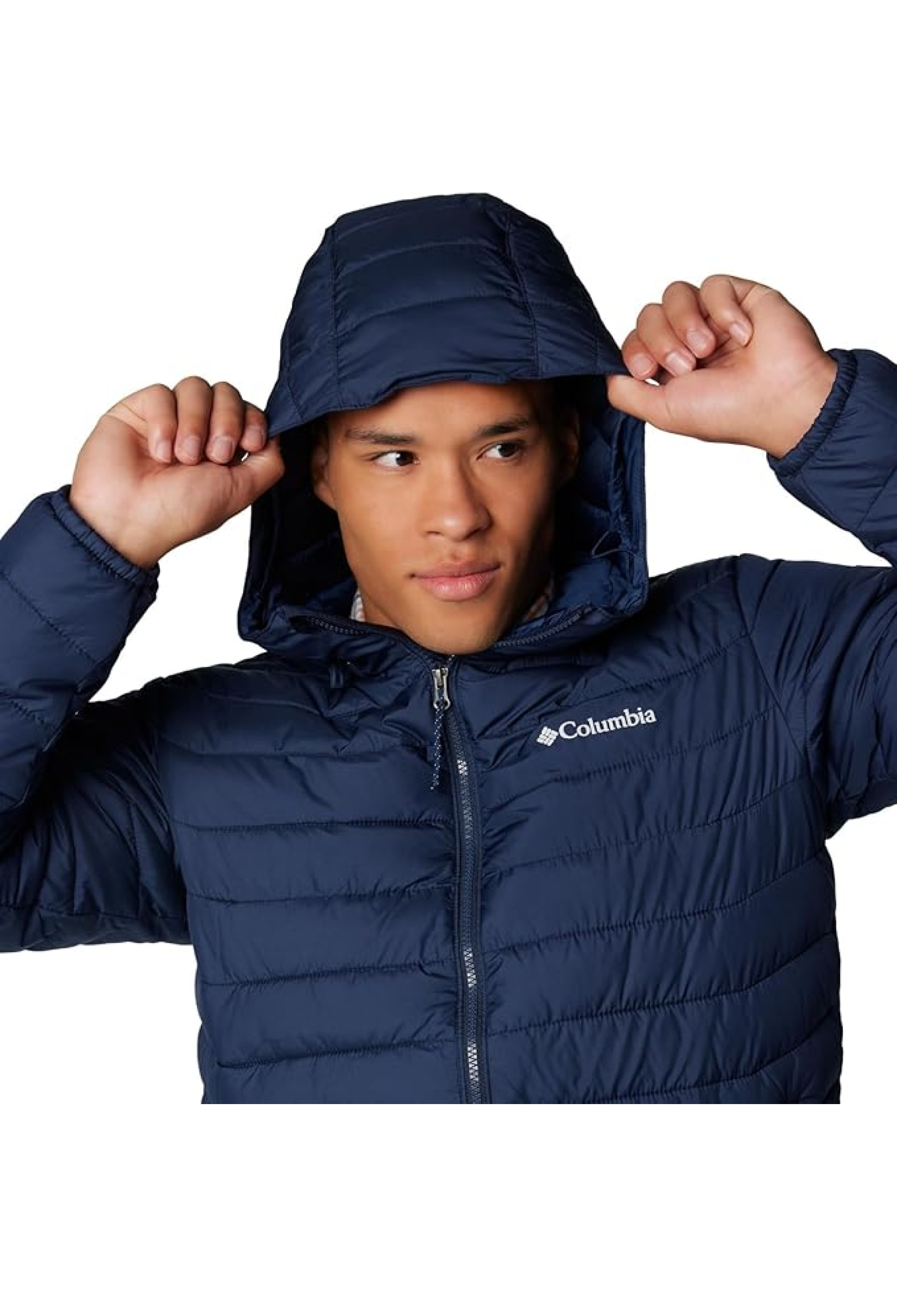Образ с курткой Columbia Silver Falls II Hooded Jacket Navy и джинсами для активного стиля 2026