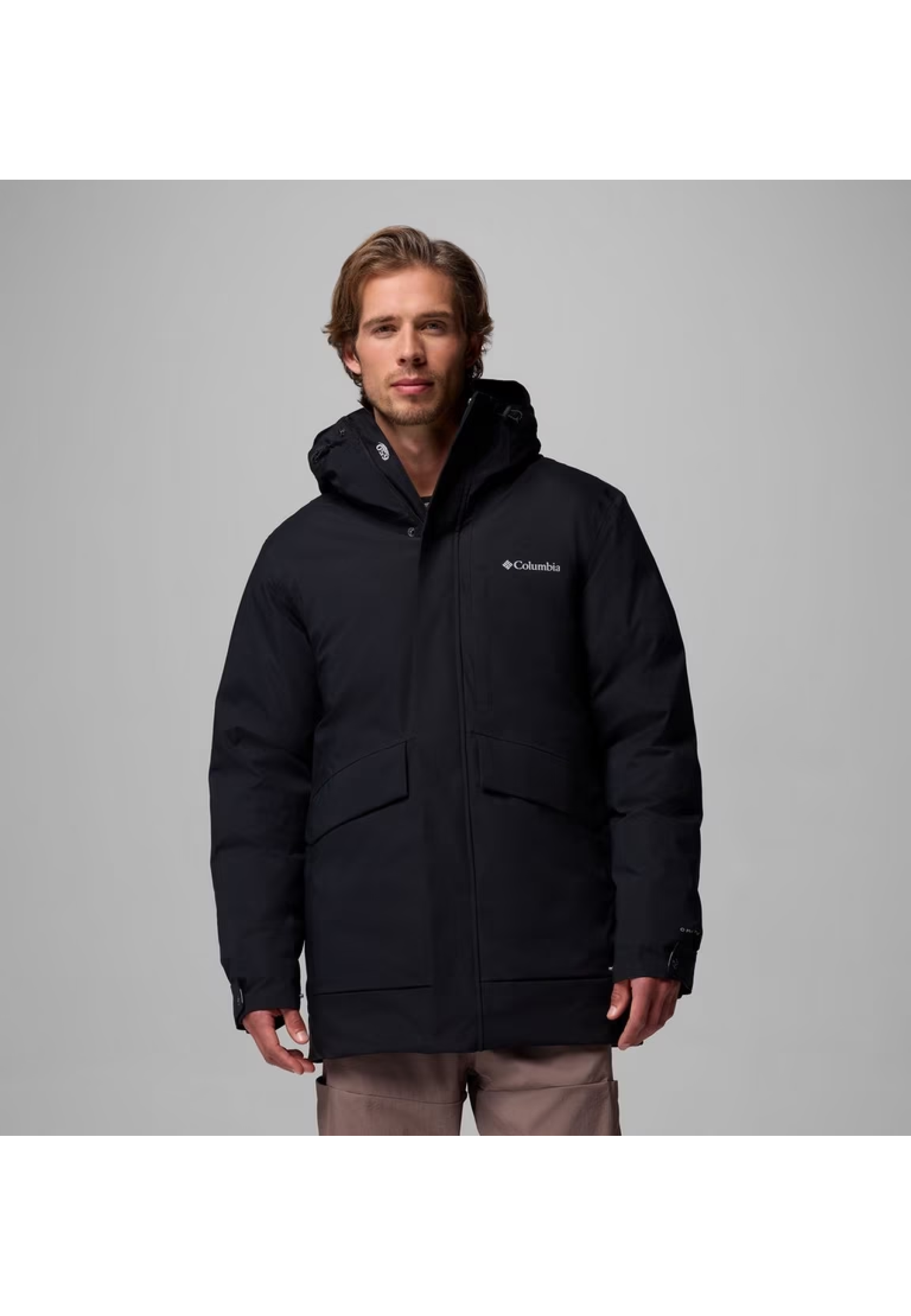 Outfit with Columbia Street Heights Waterproof Down Parka Black on winter walk 2026