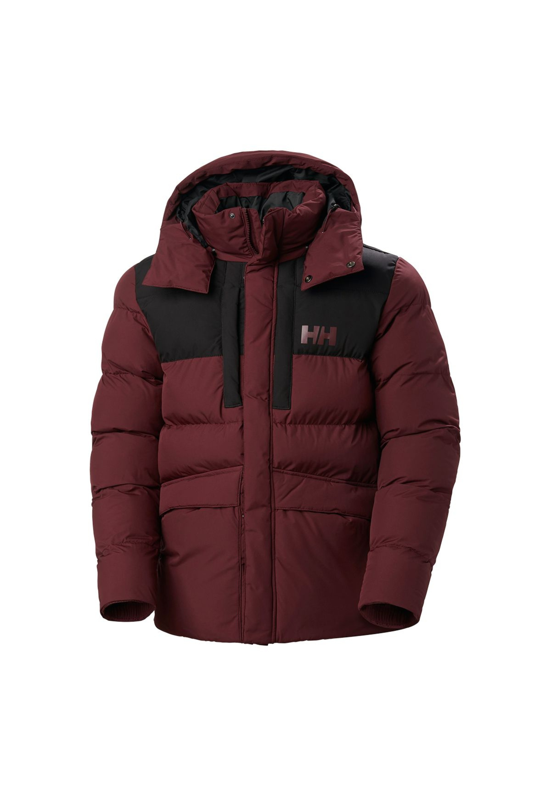 Outfit with Helly Hansen Explorer Puffy Jacket Dark Red and jeans for winter style 2026