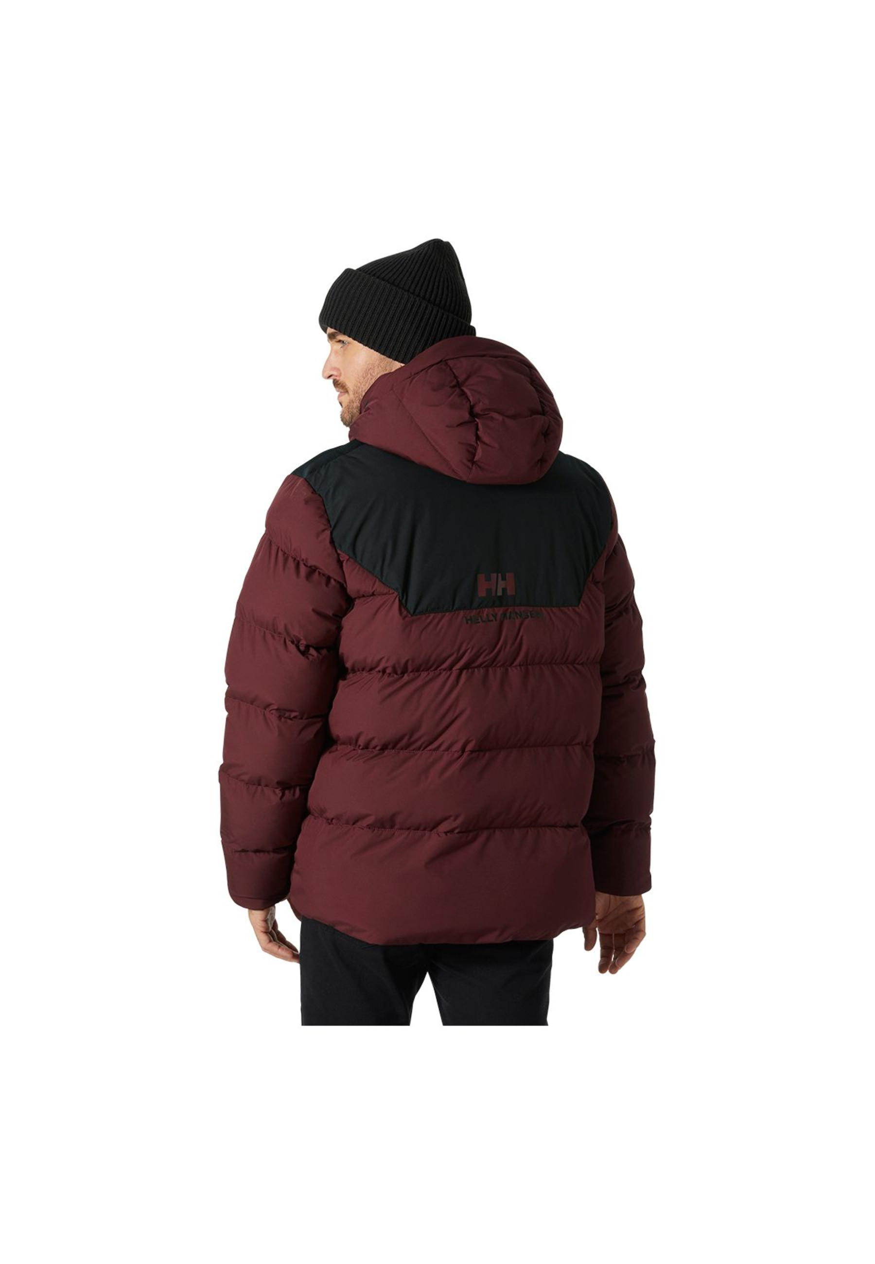 Outfit with Helly Hansen Explorer Puffy Jacket Dark Red and jeans for winter style 2026