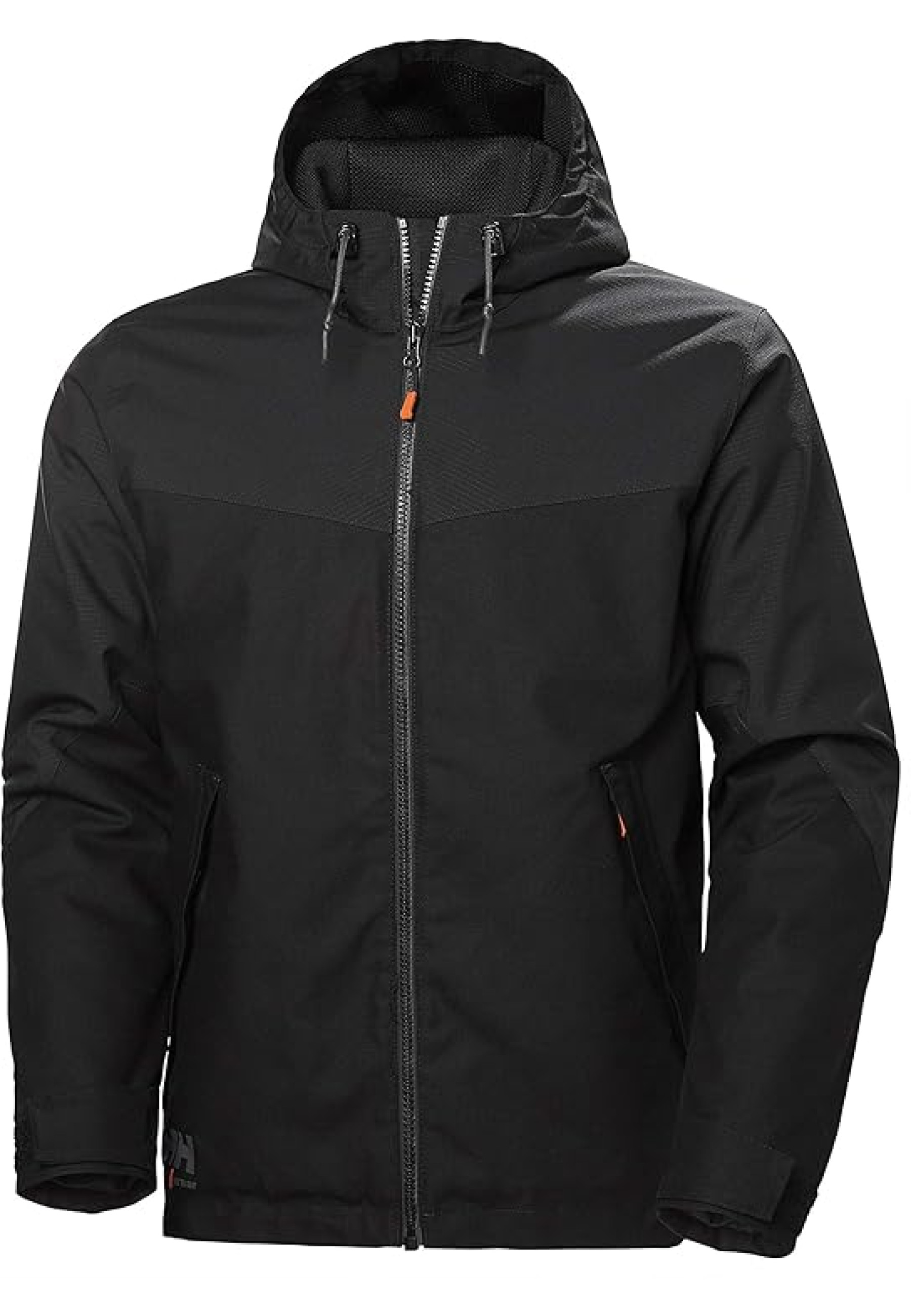 Helly Hansen Oxford Winter Jacket Black на моделі в зимових умовах з функціональними деталями