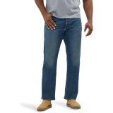 Lee Men's Extreme Motion Relaxed Straight Jean у кольорі Warrior – вигляд спереду та деталі крою
