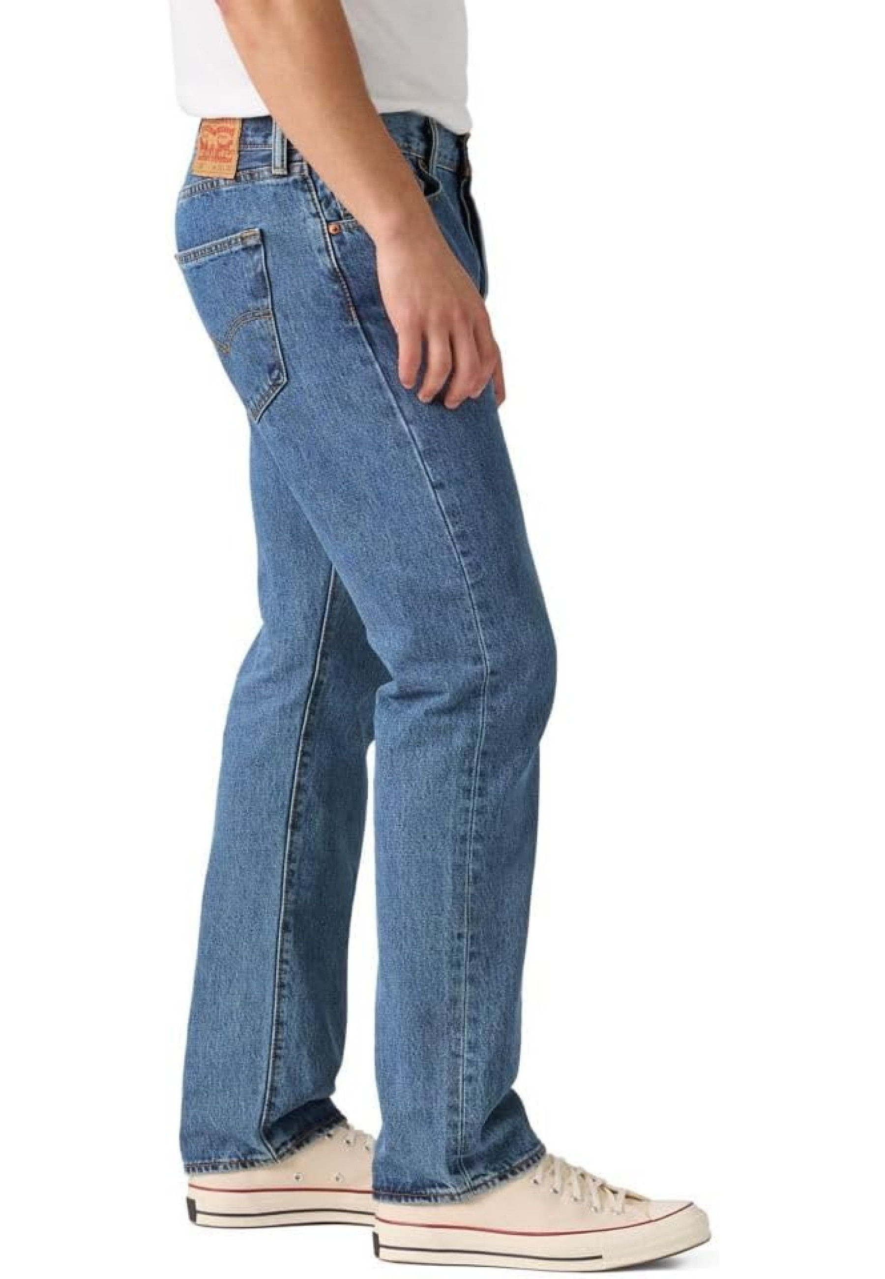 Мужские джинсы Levi's 501 Original Fit Medium Stonewash в повседневном образе