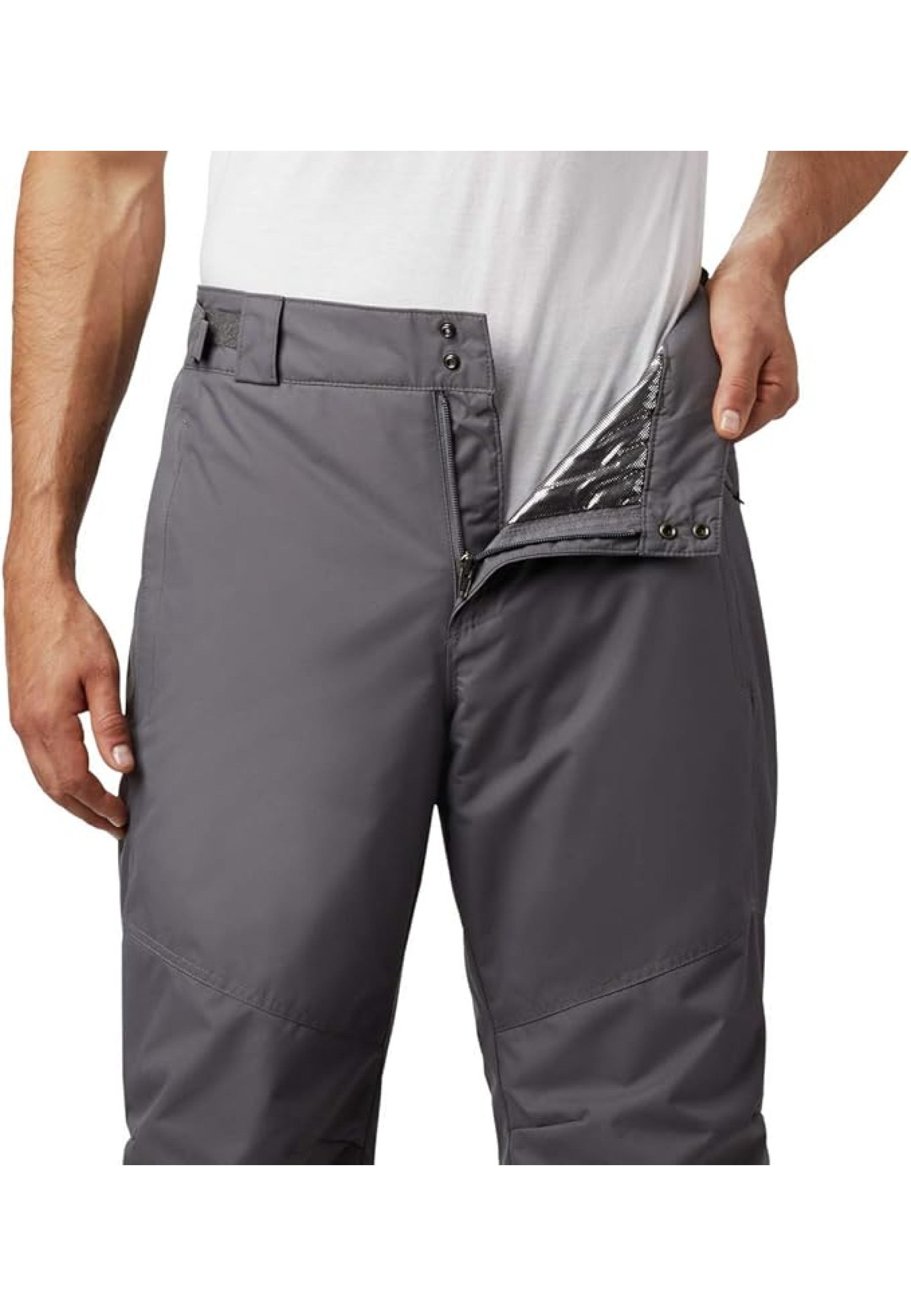 Outfit with Columbia Bugaboo IV Snow Pant City Grey on snowy slope 2026