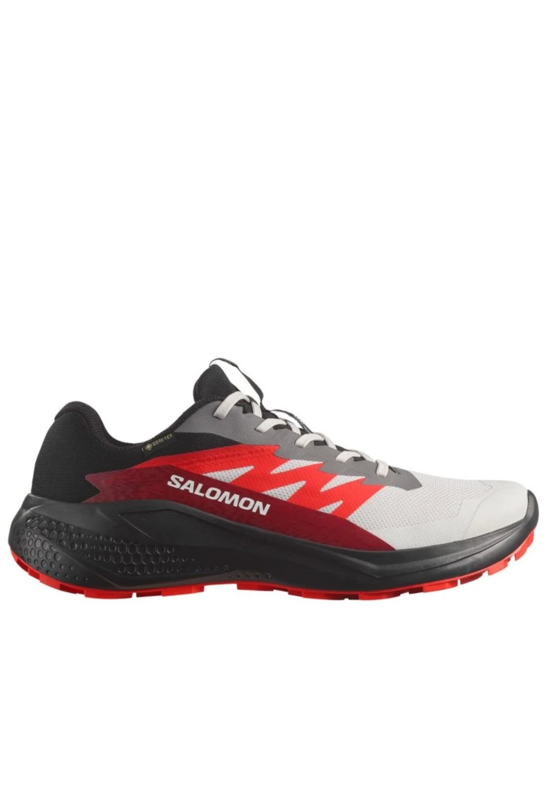 Чоловічі трейлові кросівки Salomon Alpha Glide GTX Lunar Rock на лісовій стежці