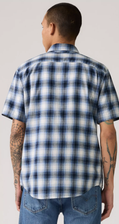 Levi's Short-Sleeve Classic Standard Fit Shirt Sydney Plaid Quiet Harbor
