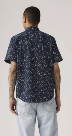 Рубашка Levi's Short-Sleeve Classic Standard Fit Shirt Kieran Geo Print Navy Blazer - Blue