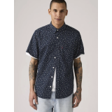 Мужская сорочка Levi's Short-sleeve Classic Standard Fit Kieran Geo Print Navy Blazer - Blue в casual образе