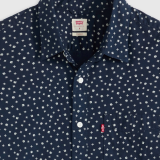 Мужская сорочка Levi's Short-sleeve Classic Standard Fit Kieran Geo Print Navy Blazer - Blue в casual образе