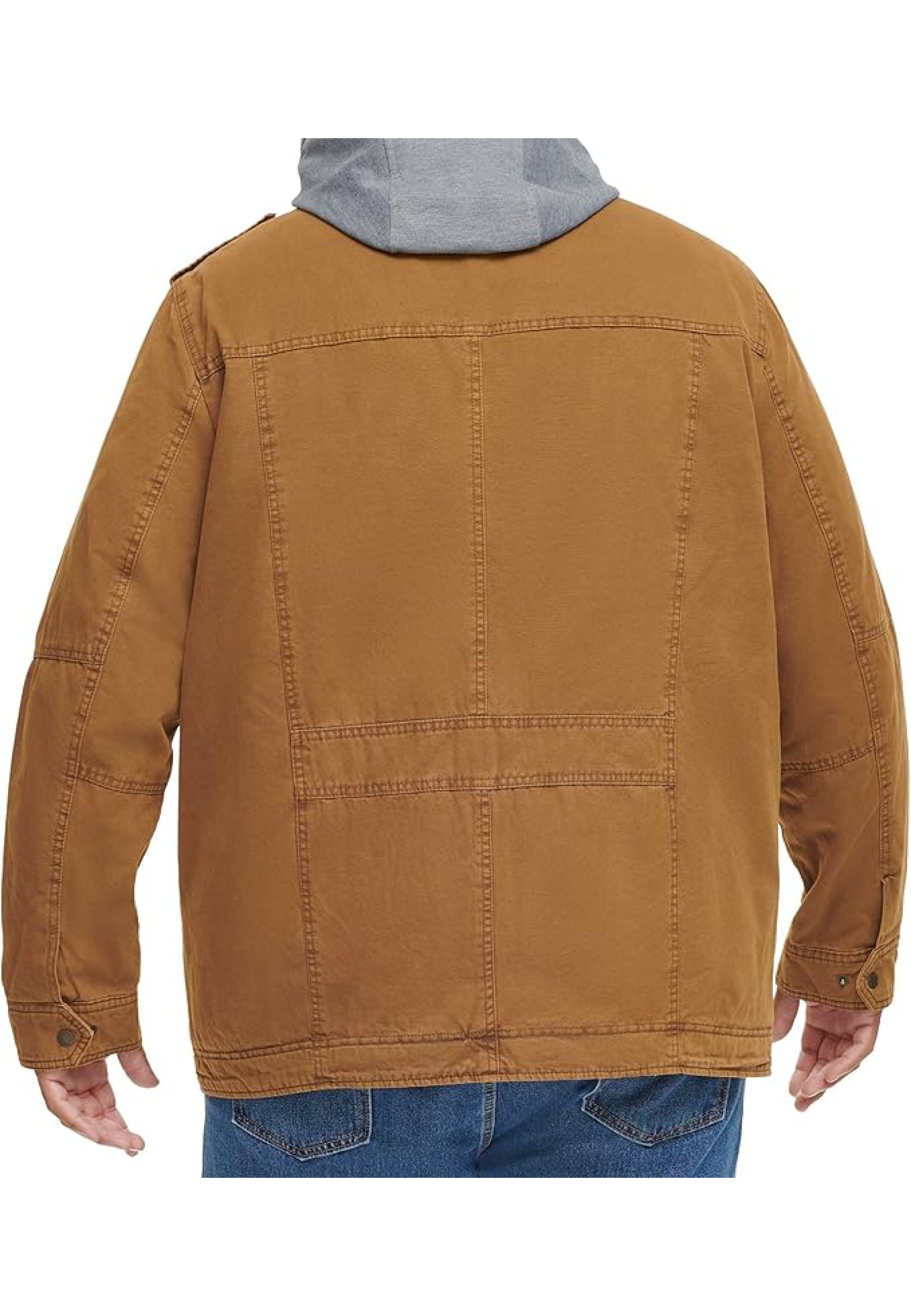 Образ з курткою Levi's Washed Cotton Hooded Military Jacket Worker Brown та джинсами для активного стилю 2026