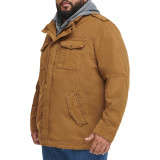 Образ з курткою Levi's Washed Cotton Hooded Military Jacket Worker Brown та джинсами для активного стилю 2026