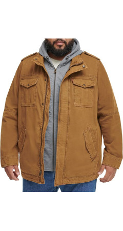 Куртка Levi's Men's Washed Cotton Hooded Military Jacket Worker Brown