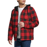 Outfit with Levi's Plaid Sherpa Lined Hooded Shirt Jacket Red/Black Buffalo and jeans for winter style 2026