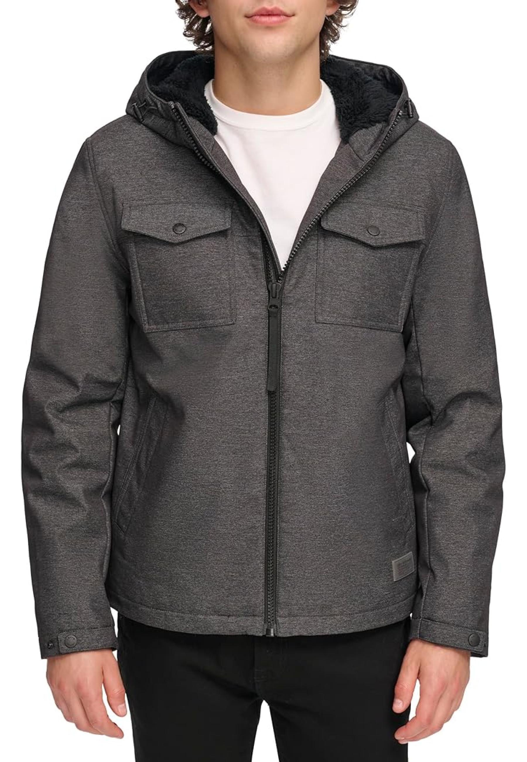 Образ з курткою Levi's Soft Shell Two Pocket Hooded Trucker Graphite Heather та джинсами для активного стилю 2026