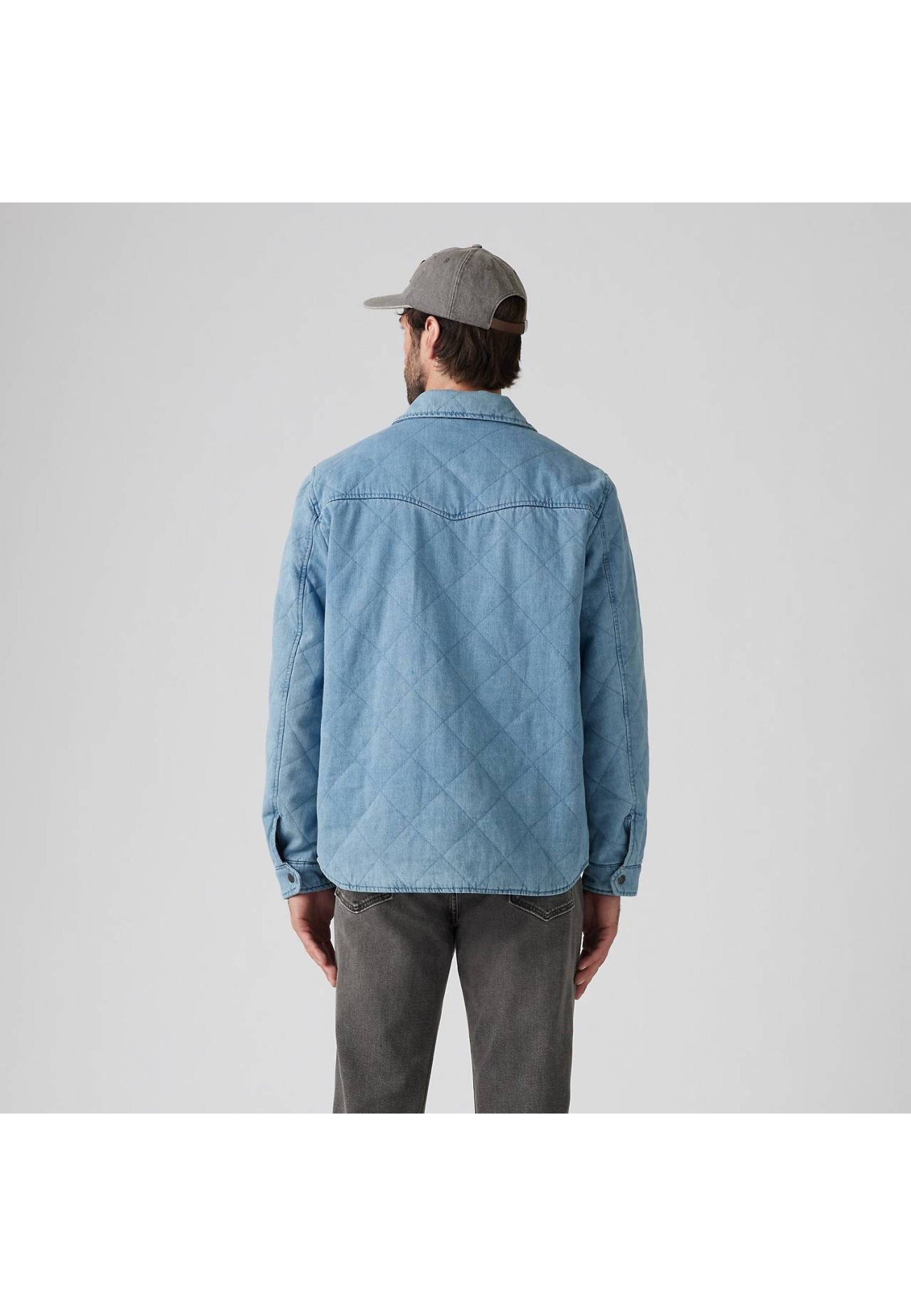 Men's outfit with Levi's Bronson Overshirt Medium Wash and jeans