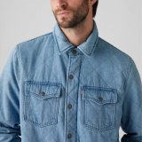 Men's outfit with Levi's Bronson Overshirt Medium Wash and jeans
