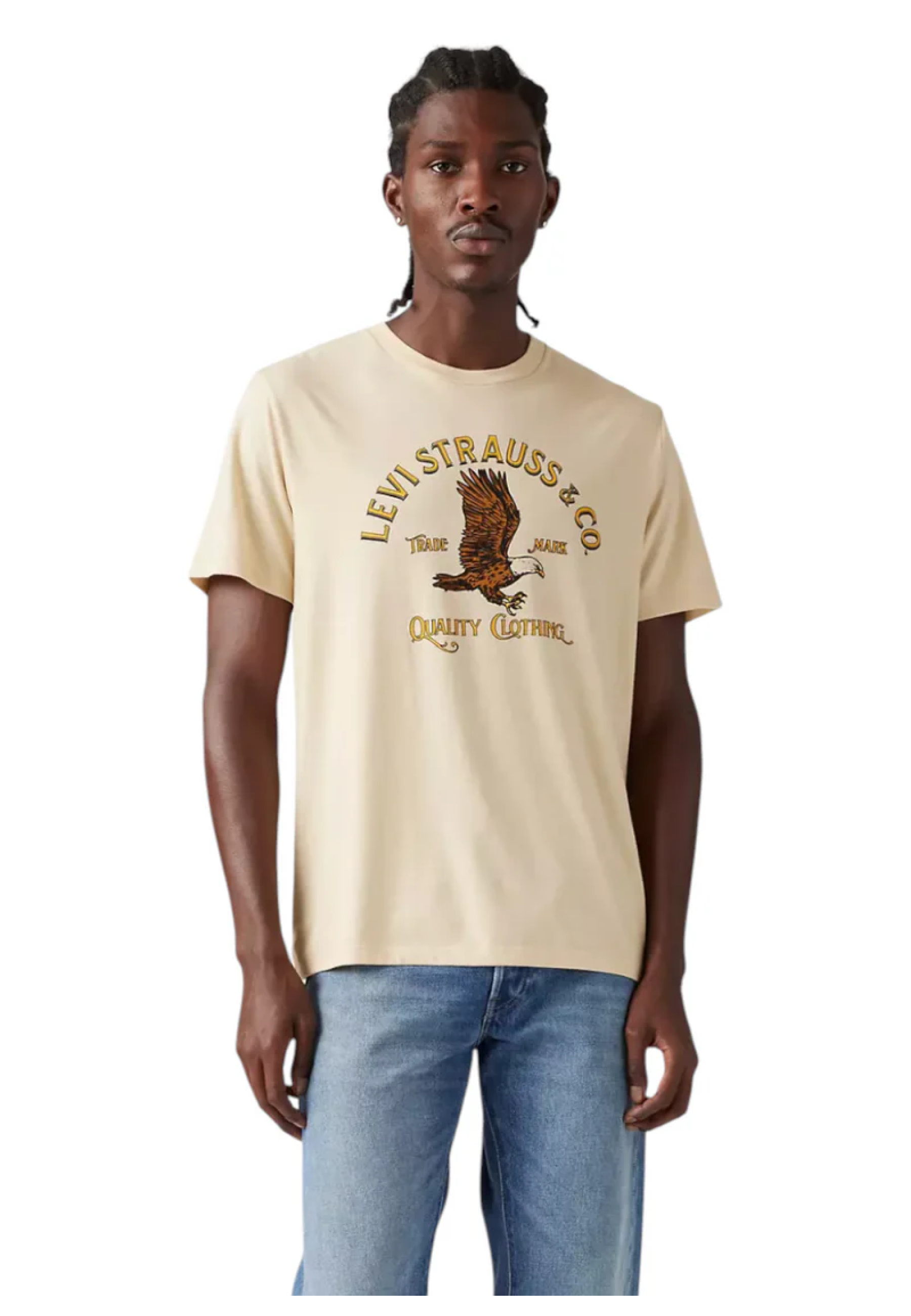 Outfit with Levi's Graphic Crewneck Tee Heritage Americana Eagle Triblend and jeans for casual 2026 style