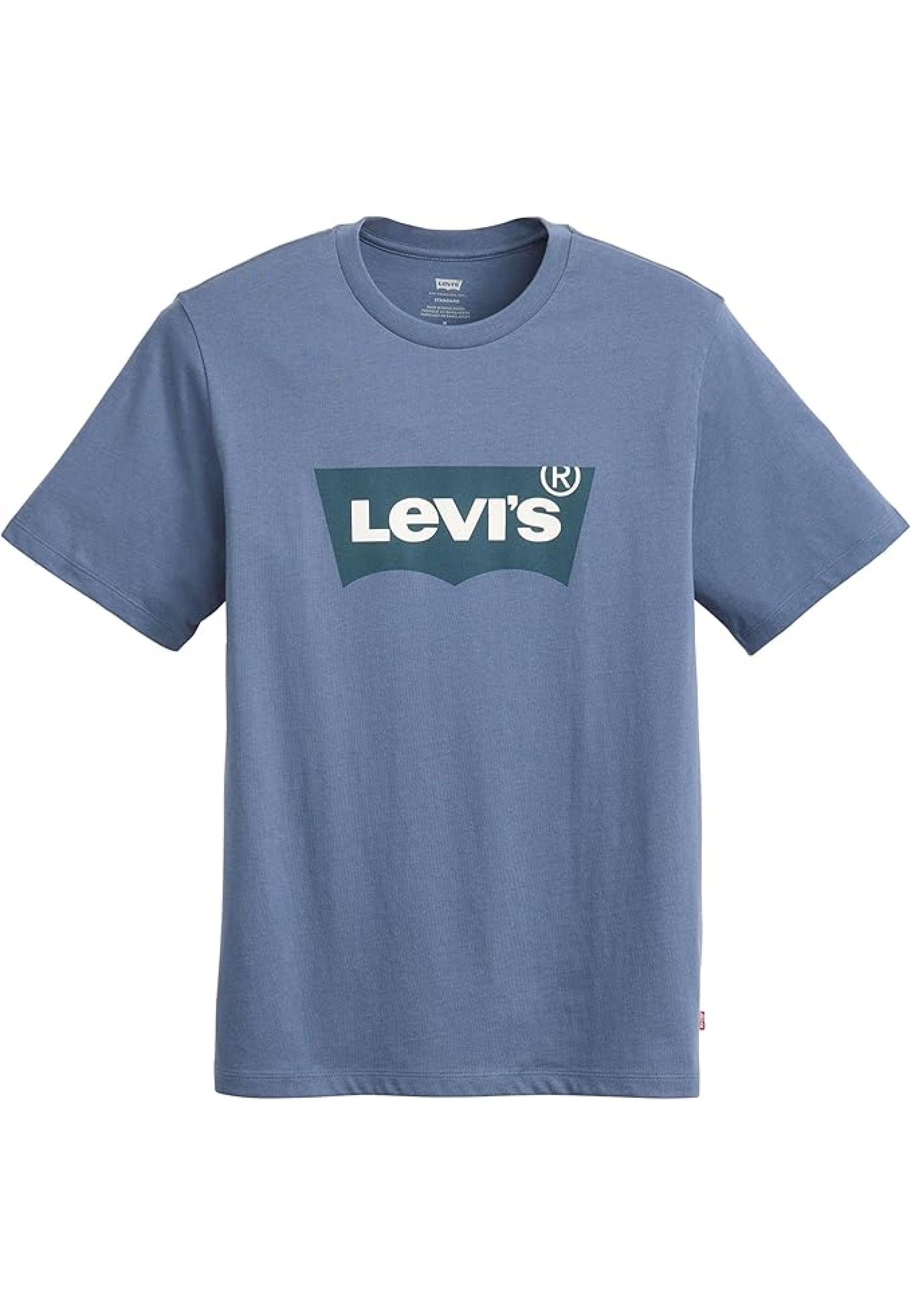 Мужчина в футболке Levi's Graphic Crewneck Tee Ssnl Core Vintage Indigo Blue с джинсами в повседневном образе 2026