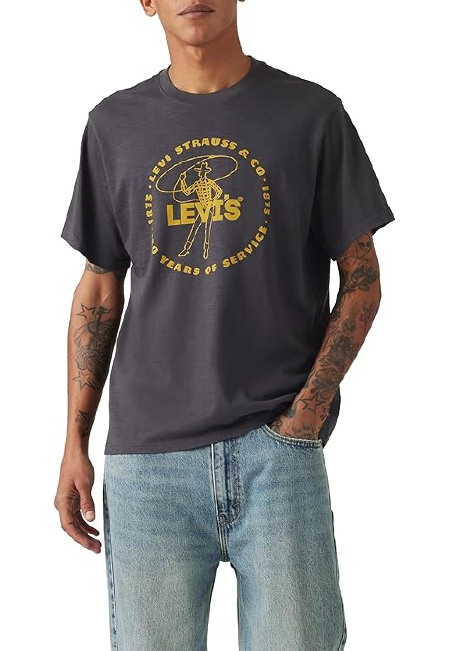 Образ з футболкою Levi's Relaxed Fit Tee Archival Lasso Man та джинсами для повсякденного стилю 2026