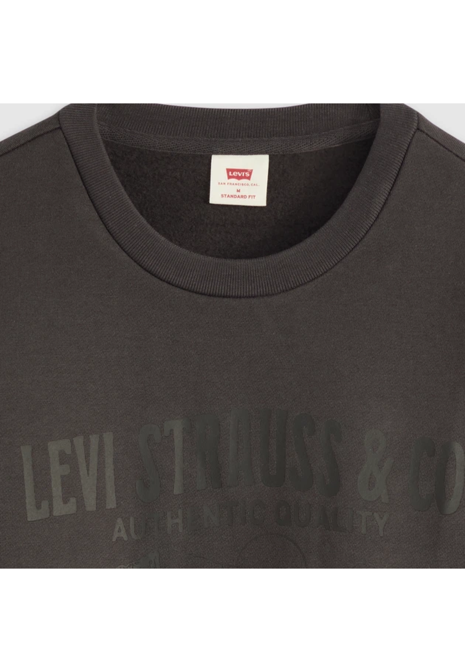 Чоловіча толстовка Levi's Standard Graphic Crewneck Bison Phantom Black у повсякденному образі