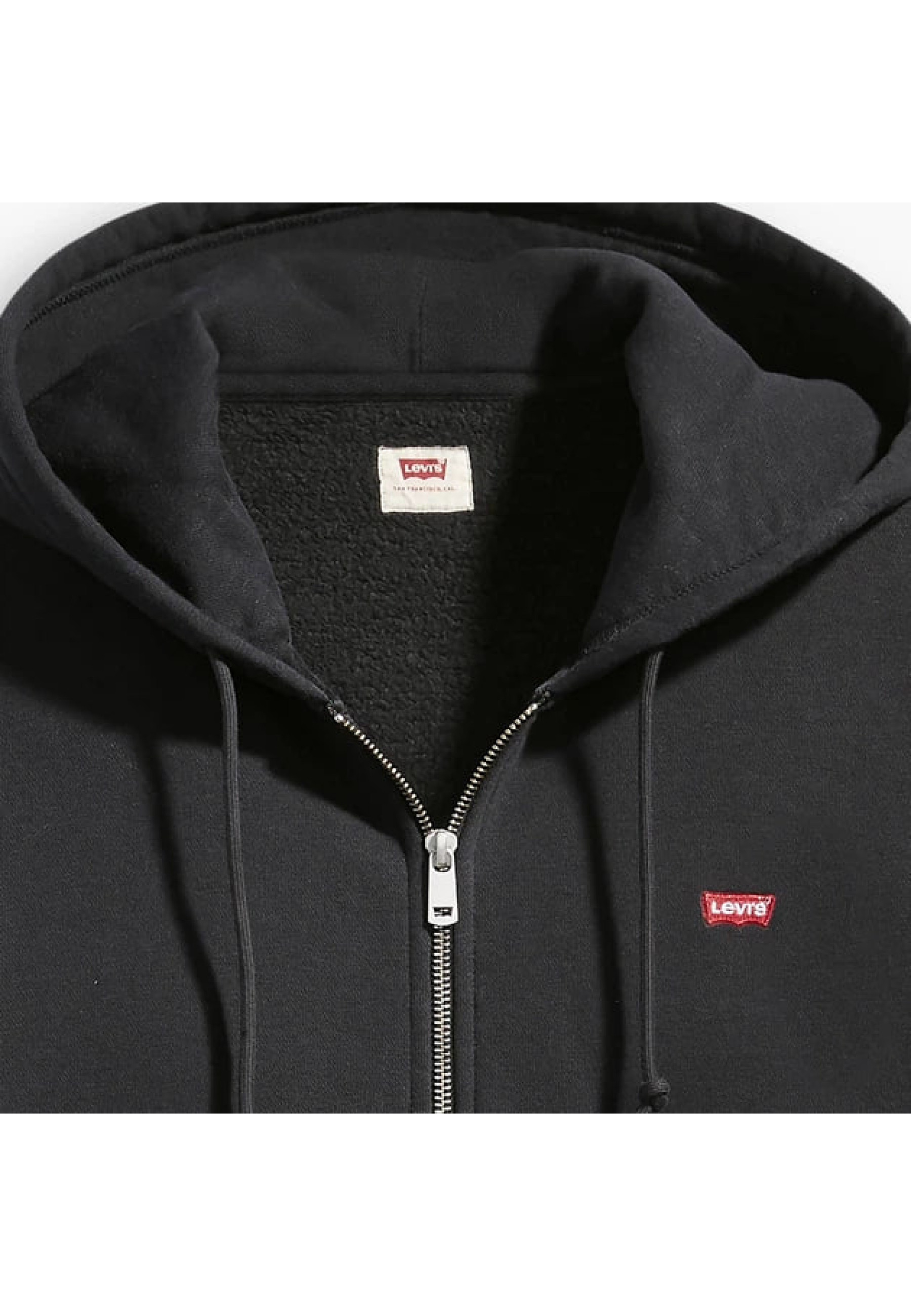 Чоловіча толстовка Levi's Zip-up Hoodie Mineral Black у повсякденному образі з джинсами