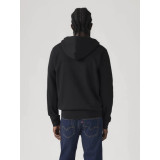 Чоловіча толстовка Levi's Zip-up Hoodie Mineral Black у повсякденному образі з джинсами