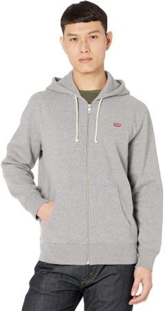 Толстовка Levi's Men's Core Zip Up Hoodie Chisel Grey Heather