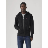 Чоловіча толстовка Levi's Zip-up Hoodie Mineral Black у повсякденному образі з джинсами