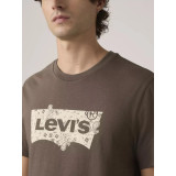 Levi's Standard Fit Classic Graphic T-Shirt in Bandana Egret Brown color, front view, Style 224912113