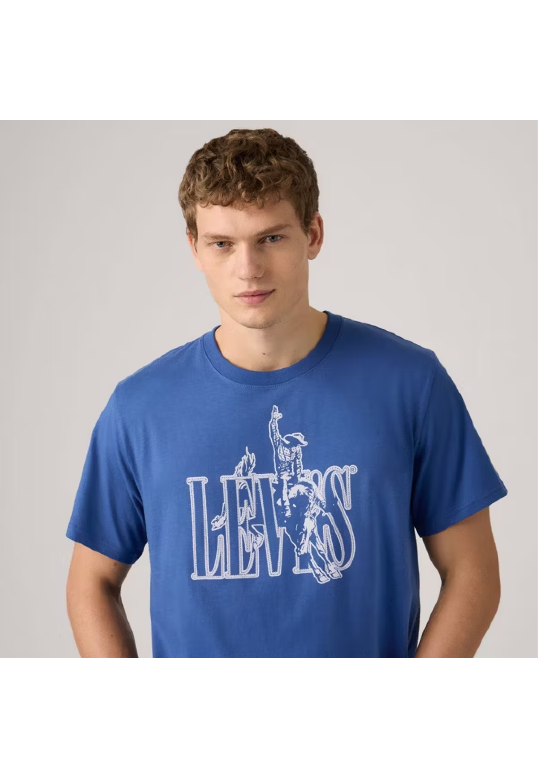 Чоловіча футболка Levi's Relaxed Fit Graphic Cowboy Sunshine Blue у casual літньому образі