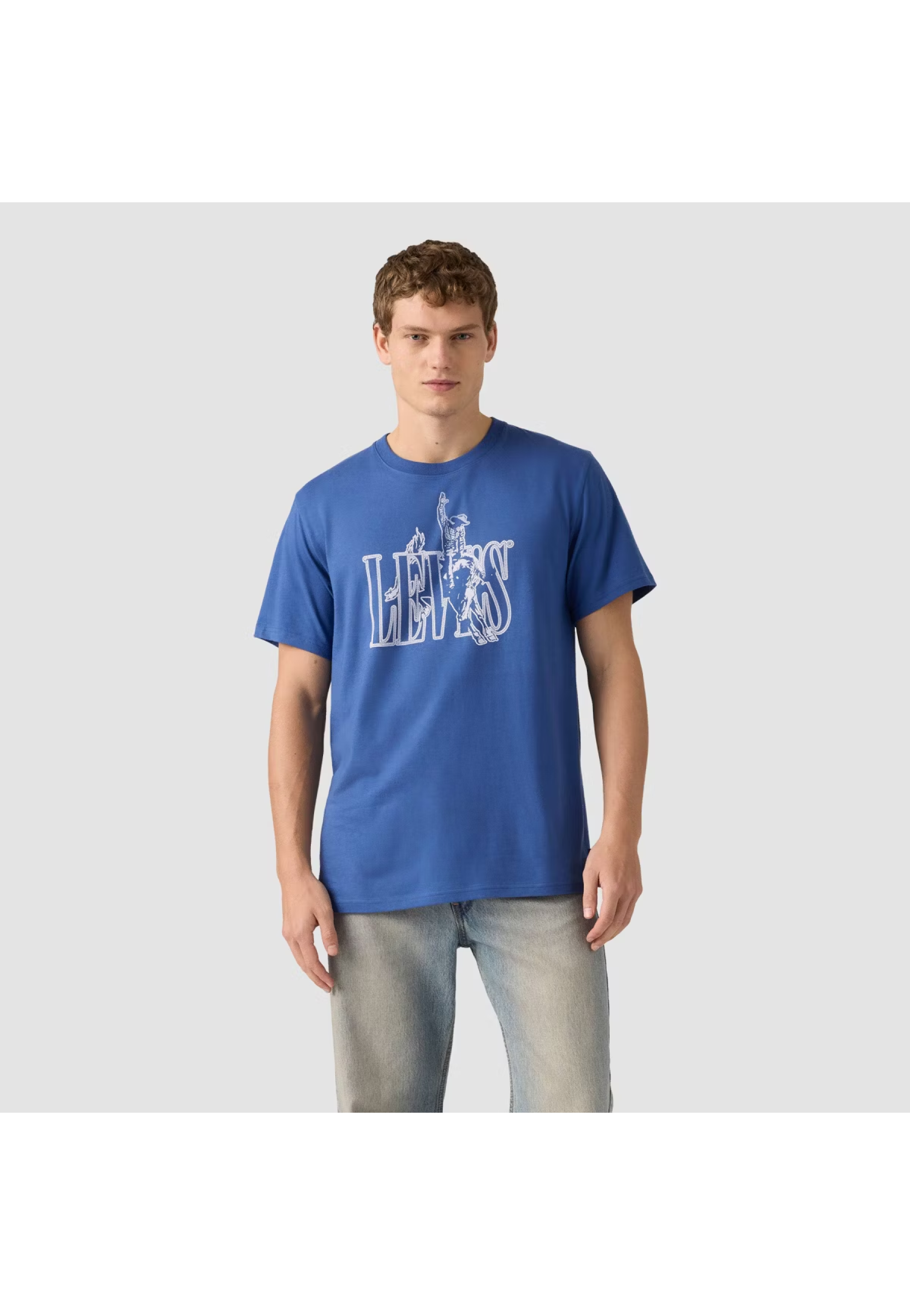 Чоловіча футболка Levi's Relaxed Fit Graphic Cowboy Sunshine Blue у casual літньому образі