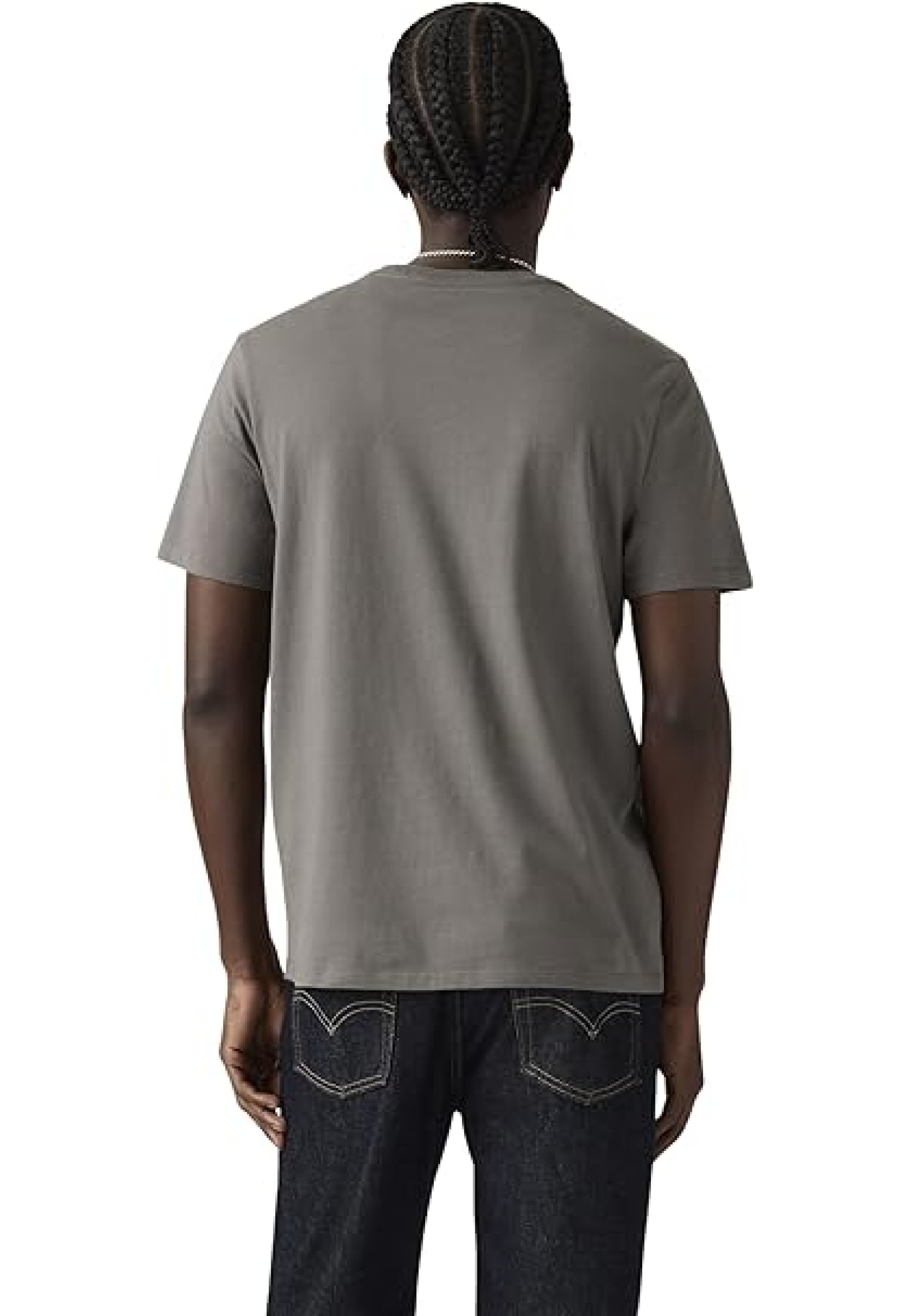 Чоловіча футболка Levi's Classic Pocket T-shirt Dark Heather Grey у повсякденному образі