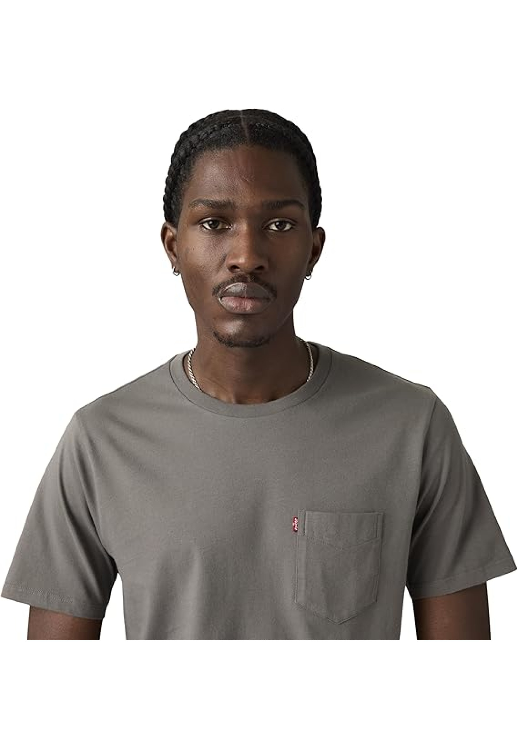 Чоловіча футболка Levi's Classic Pocket T-shirt Dark Heather Grey у повсякденному образі