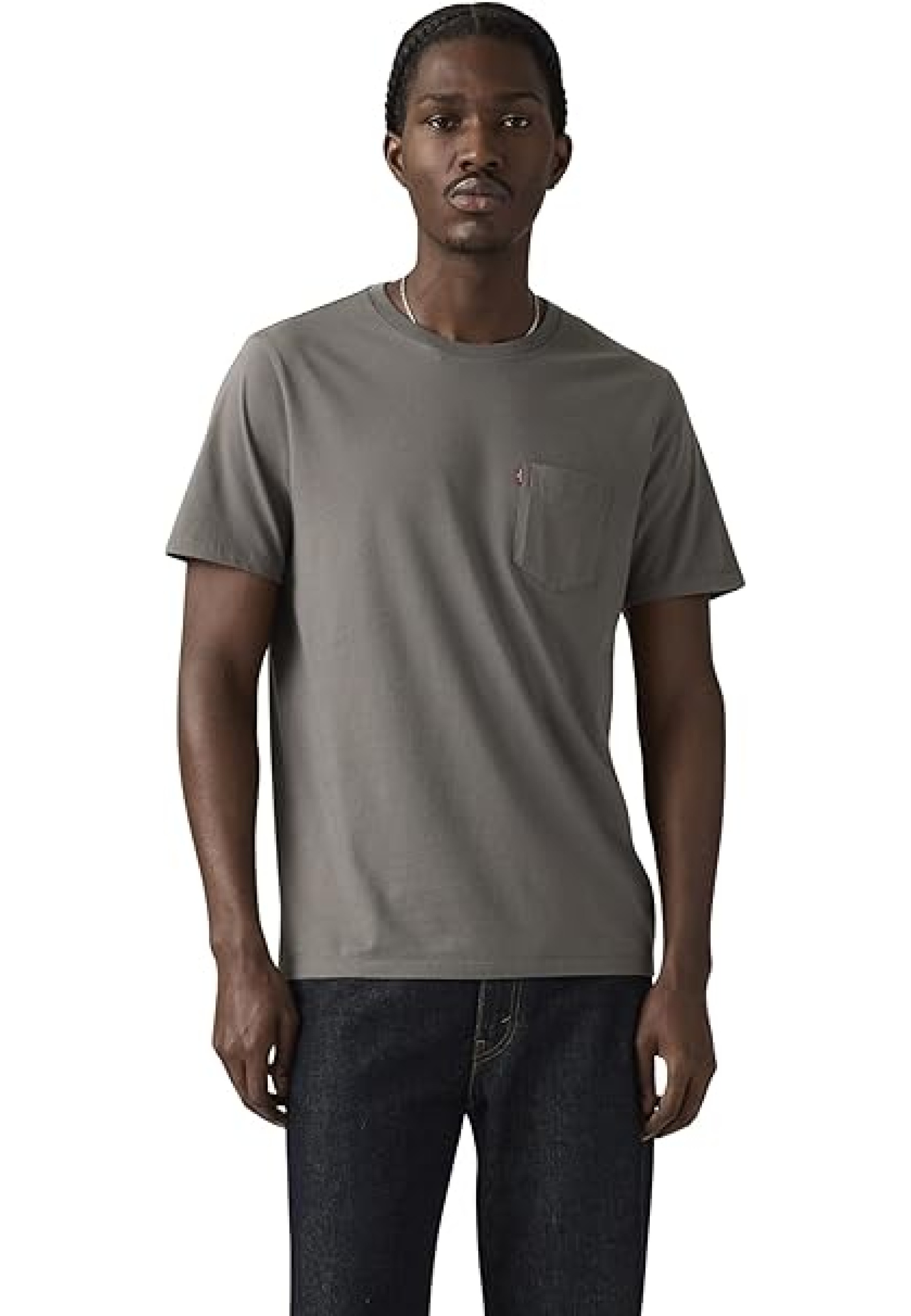 Чоловіча футболка Levi's Classic Pocket T-shirt Dark Heather Grey у повсякденному образі