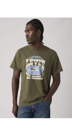 Levi's Relaxed Graphic T-shirt Horse Poster Olive Green