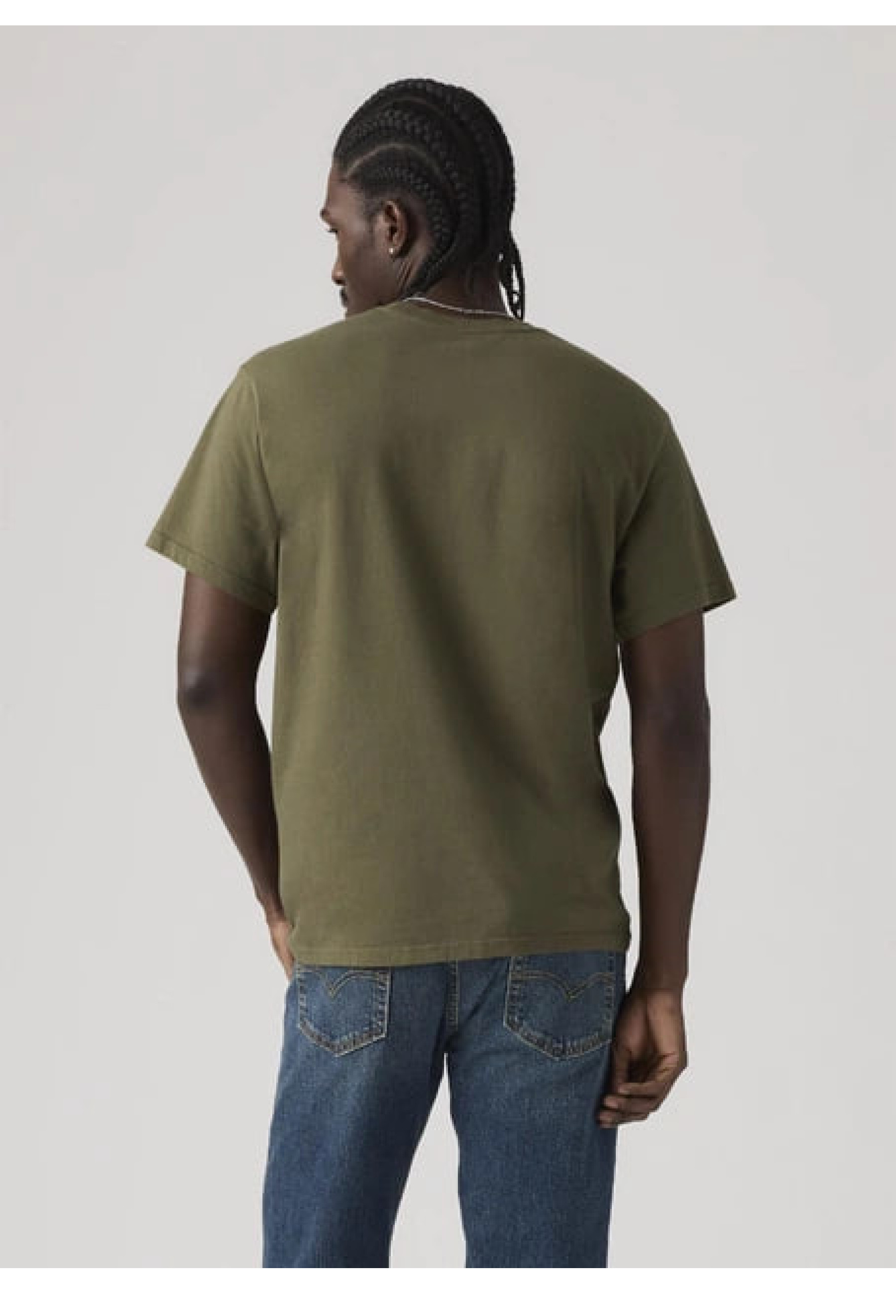 Levi's Relaxed Graphic T-shirt Olive Green with Horse Poster graphic Style 161432518