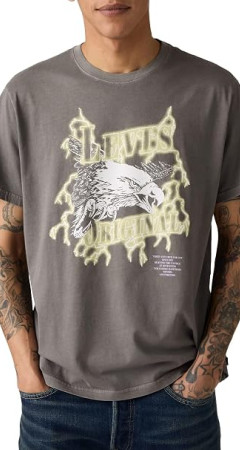 Футболка Levi's Ss Relaxed Fit Tee Men's T-Shirt Lightning Eagle Smoked Pearl