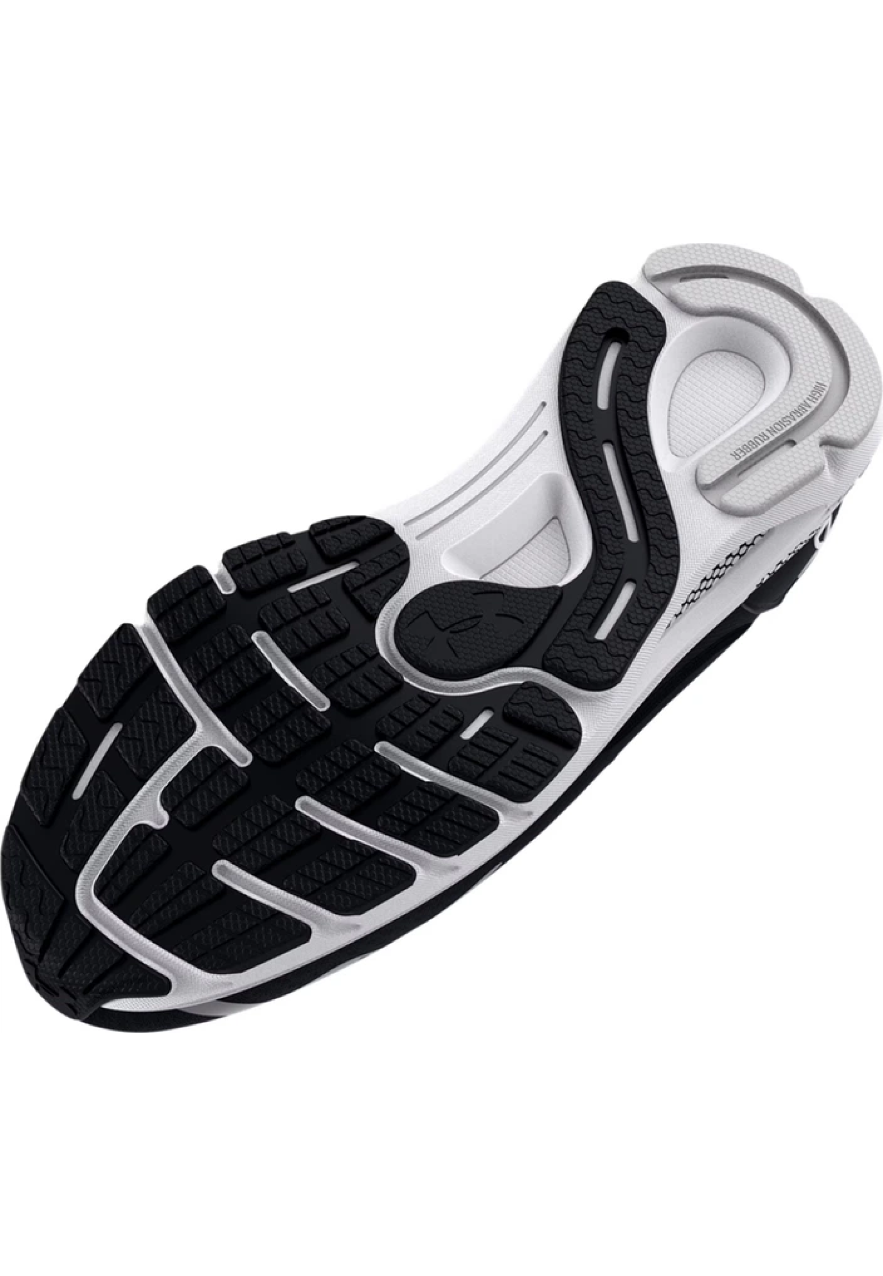 Runner wearing Under Armour HOVR Sonic 6 Black/White shoes on morning run 2026