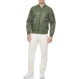 Levi's Men's Flight Satin Unfilled Ma-1 Bomber in Thyme color, style LM2RN614, front view