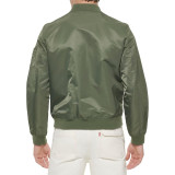 Levi's Men's Flight Satin Unfilled Ma-1 Bomber in Thyme color, style LM2RN614, front view