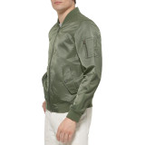 Levi's Men's Flight Satin Unfilled Ma-1 Bomber in Thyme color, style LM2RN614, front view